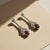Art Deco Style Garnet and Colorless Topaz Drop Earrings Silver, Gold, A Pair For Sale - Image 4 of 5