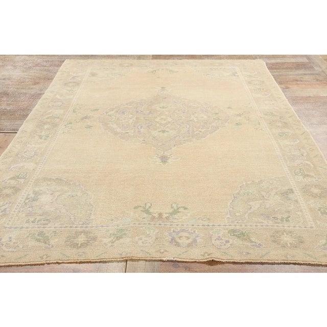 Ecru Vintage Muted Turkish Oushak Rug - 04'09 X 07'05 For Sale - Image 8 of 9