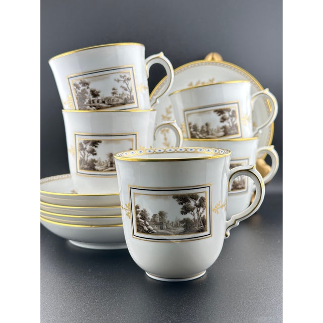 White Richard Ginori Fiesole Mug – 8 Oz Italian Porcelain, Landscape Scene - 2pc For Sale - Image 8 of 9