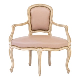 Louis XVI Style White Painted Fauteuil For Sale