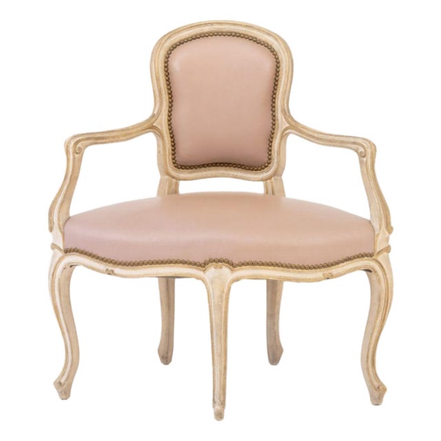 Louis XVI Style White Painted Fauteuil For Sale