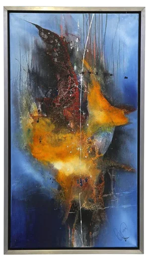 MS, Sea War, Acrylic on Canvas, 2021, Framed