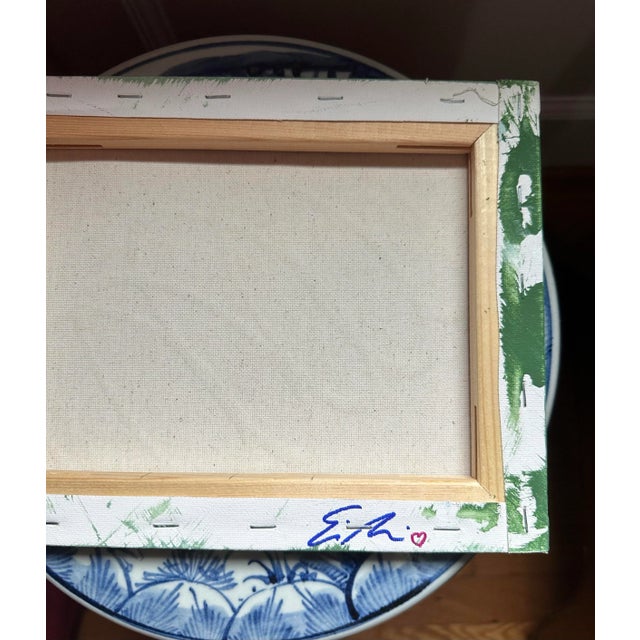 Erin Simon Original “Imperfections” “Greens on Green” Abstract Painting on Canvas For Sale - Image 4 of 5