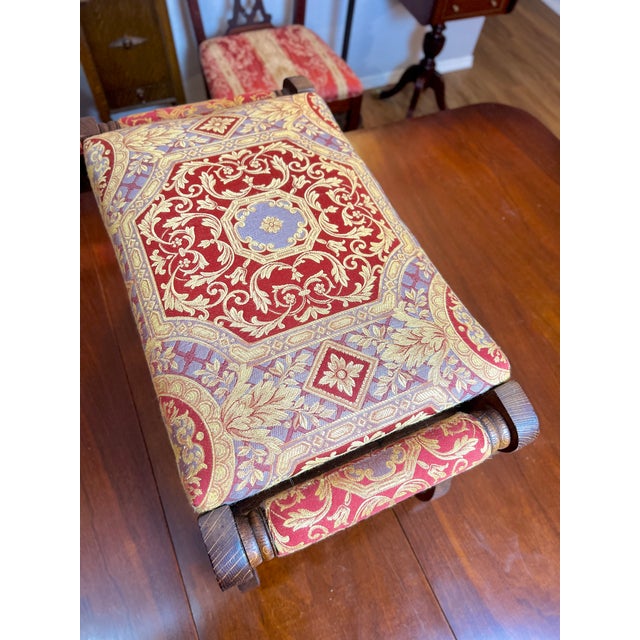 Late 19th Century Victorian Carved Oak Upholstered Storage Bench by Clark, Hunsiker & Co. For Sale In Portland, OR - Image 6 of 13