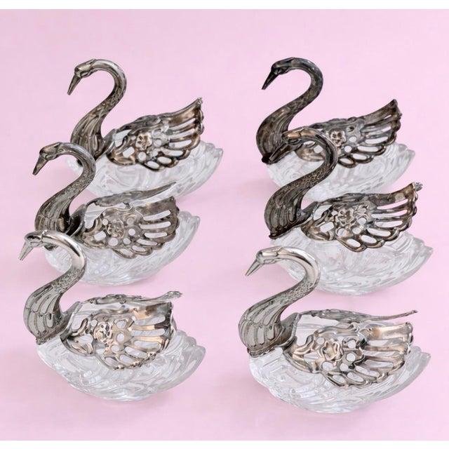 Mid 20th Century Vintage German Silver Plated & Crystal Salt Cellar - A Pair For Sale - Image 5 of 7