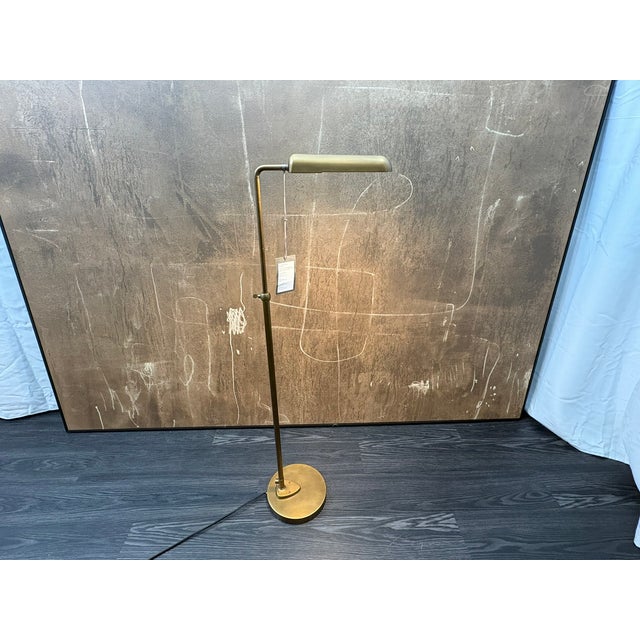 Contemporary Model Rh 1930s Parisian Task Floor Lamp Antiqued Brass | Adjustable Height | Dimmable Led Task Lighting For Sale - Image 13 of 18