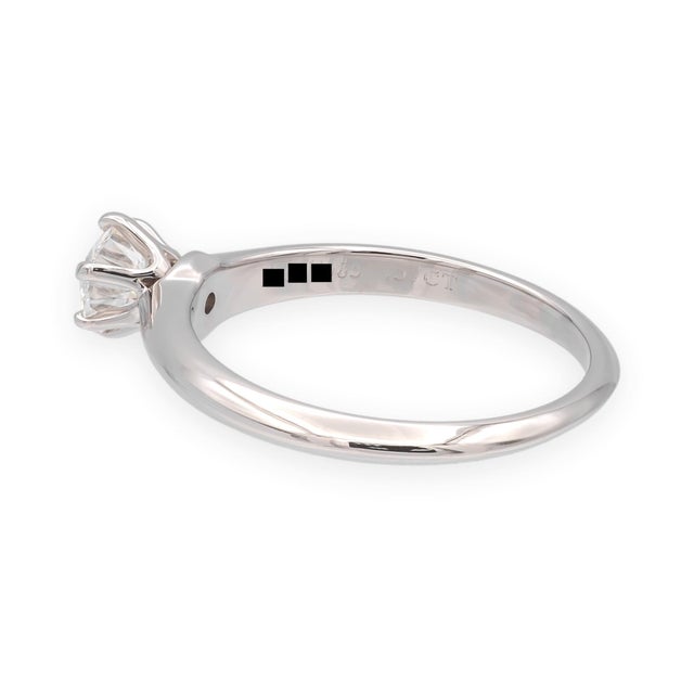 Tiffany and Co. Tiffany & Co. Platinum .57 Ct F Vs2 Diamond Solitaire Engagement Ring W/Papers, Size 7 For Sale - Image 4 of 12