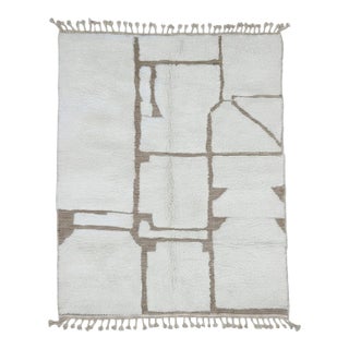 Contemporary White Berber Rug - 9.6 X 7.7 Ft For Sale