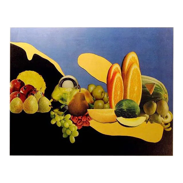 1980s "Fruitful" Paper Collage Still Life by Mary Helen Horty For Sale