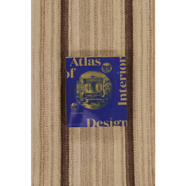 Rug & Kilim’s Contemporary Rez Kilim in Brown and Beige Textural Stripes For Sale - Image 10 of 10