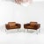 Pair of lounge chairs with brown leather upholstery in original condition.