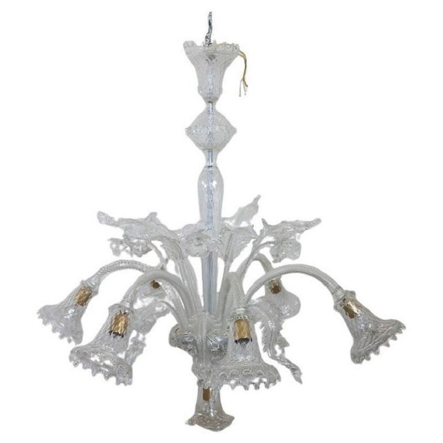 Transparent Murano Glass Chandelier, 1980s For Sale - Image 18 of 18