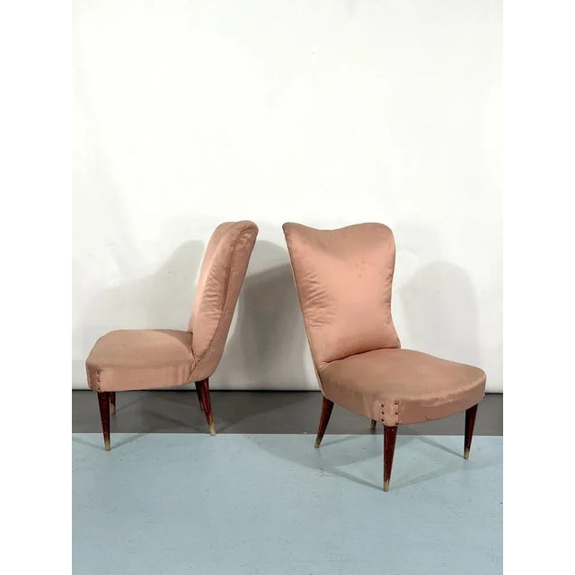 Set of Vintage Italian Pink Club Armchairs, 1950s For Sale - Image 9 of 12