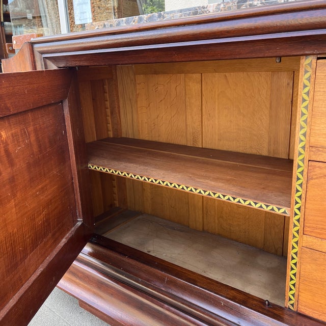 Walnut Sideboard with Marble Top For Sale - Image 9 of 11
