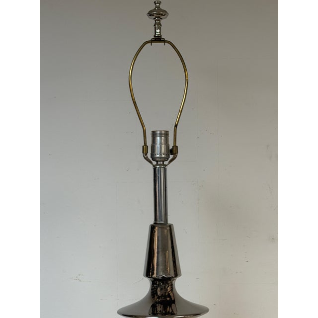 Late 20th Century Tony Duquette Style Mercury Glazed Porcelain Totem Lamp, Hollywood Regency For Sale - Image 4 of 15