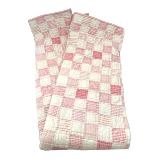 Pottery Barn Kids Pink Checker Board Quilt For Sale