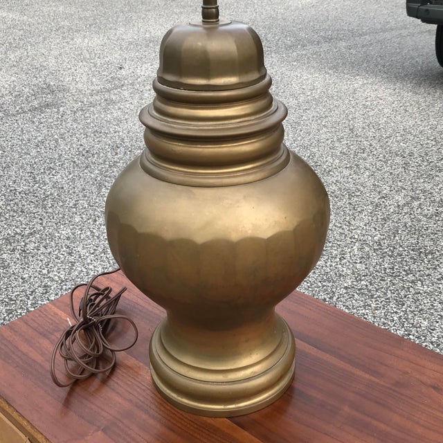Vintage Chapman Solid Brass Ginger Jar Urn Lamp with Original Finial