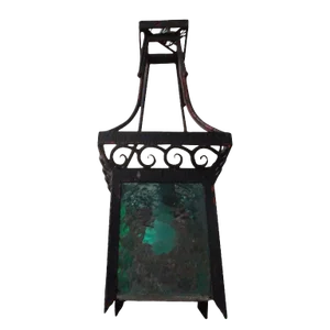 1920s French Art Deco Wrought Iron Lantern