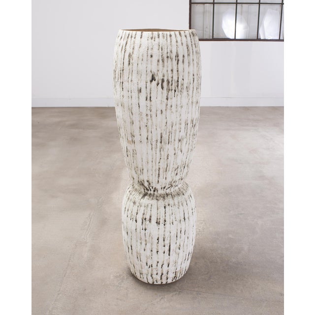 Ceramic Kristina Riska Ceramic Stoneware Winter Urn Vase 4.5 Ft For Sale - Image 7 of 18