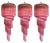 TrMurano Chandeliers with 86 Crystal Pink Prism, Murano, 1990s, Set of 3 For Sale