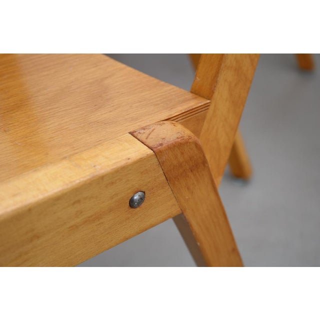 Casala Mid-Century Industrial Stacking Chairs in Beech from Casala, 1950s, Set of 4 For Sale - Image 4 of 8