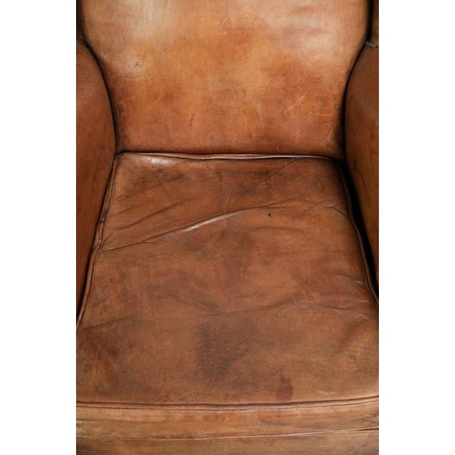 Vintage Sheepskin Wing Lounge Chair For Sale - Image 6 of 13