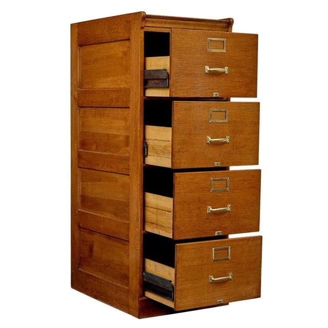 Mid-Century Scandinavian Oak Filing Cabinet, 1950s For Sale - Image 9 of 10