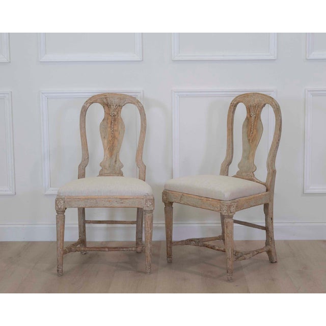19th Century Pair of 19th Century Provincial Gustavian Chairs in Original Paint For Sale - Image 5 of 8