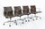Set of 4 Eames Thin Pad Office Chairs for Herman Miller, Brown Leather Aluminum Group For Sale In Detroit - Image 6 of 16