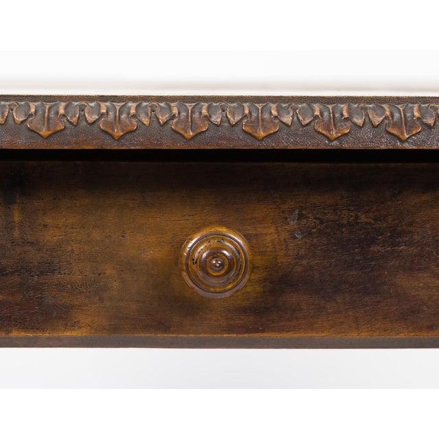 19th Century 19th Century Italian Walnut Barley Twist Library / Writing Table For Sale - Image 5 of 11