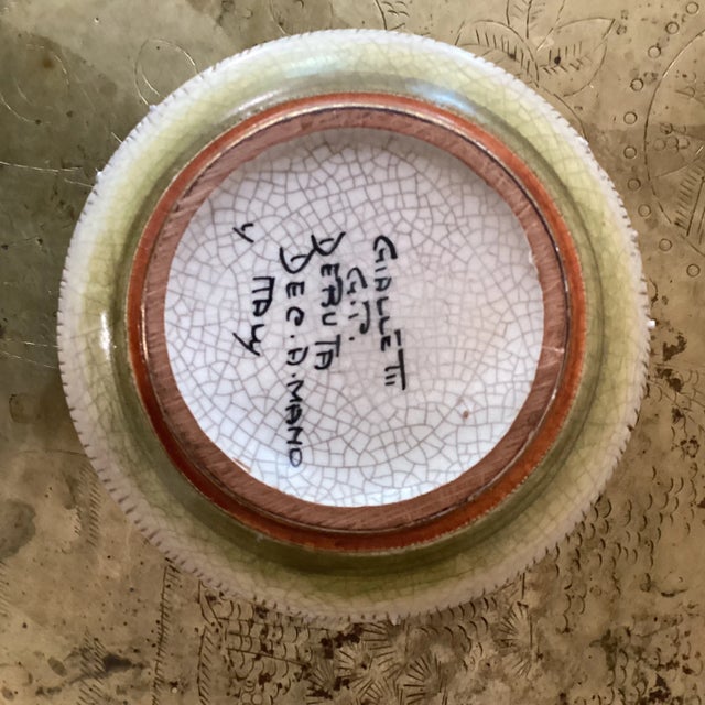 Early 20th Century Early 20th Century Antique Deruta Italy Pottery Ashtray Hand Painted Artist Signed For Sale - Image 5 of 13