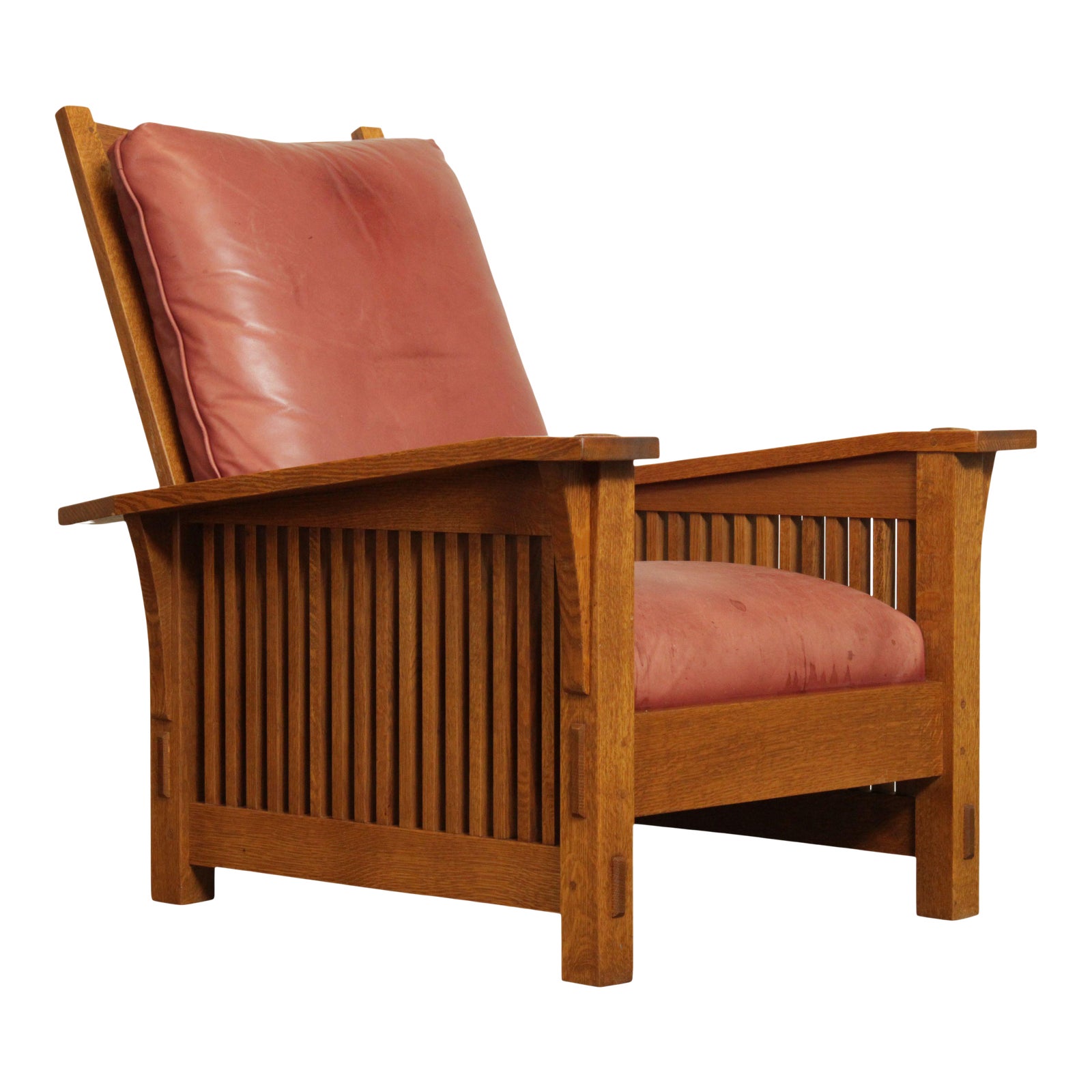 Stickley Mission Collection Oak Spindle Morris Chair Chairish