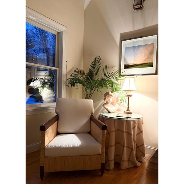 Donghia Lounge Chair in Rattan and Mahogany For Sale - Image 16 of 16