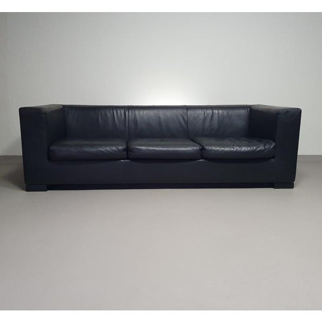 Camin Sofa in Black Leather by Paolo Piva for Wittmann For Sale - Image 3 of 13