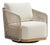 Alpine Teak Wood Modern Swivel Outdoor Arm Chair – Beige For Sale