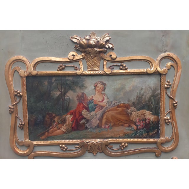 Louis XVI Style Celadon Green Trumeau, 1800 For Sale - Image 4 of 6