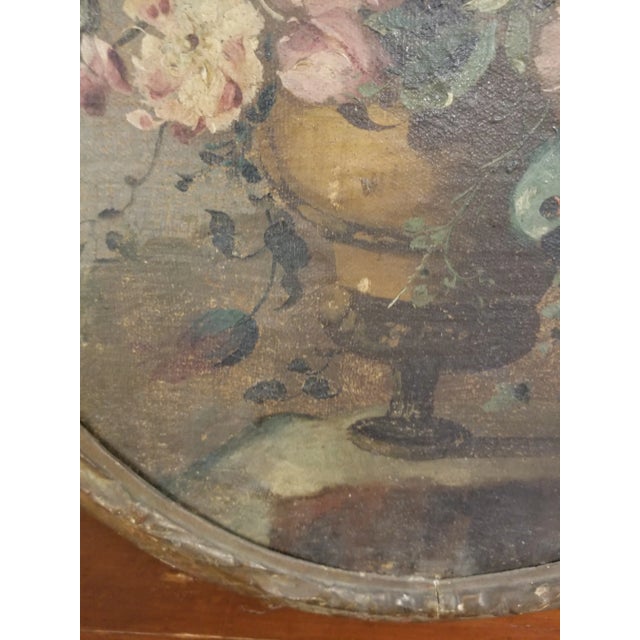 Wood 18th Century Italian Floral Painting For Sale - Image 7 of 12