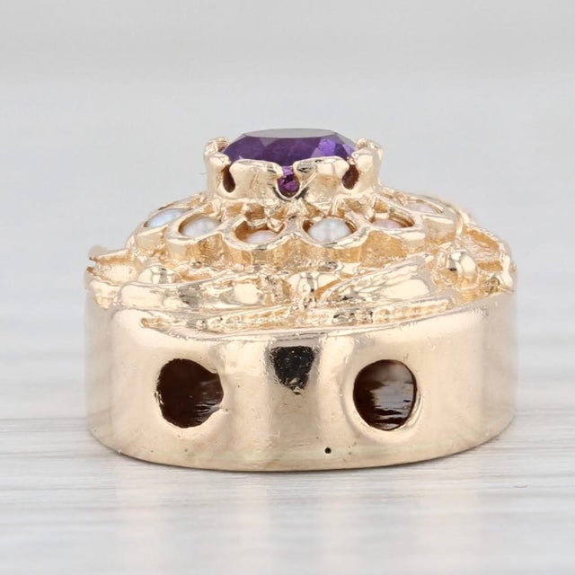 Gemstone Information: - Natural Amethyst - Carats - 0.40 Cut - Round Color - Purple - Split Pearls - Size - 1.5 mm Cut -...