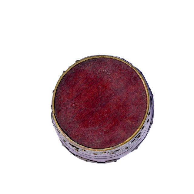 Late 19th Century Chinese Mahogany Barrel Box With Brass Mounts For Sale - Image 11 of 11