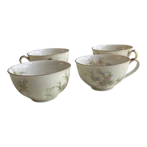 Vintage Theodore Haviland New York China "Rosalinde" Pattern Teacups- Set of 4