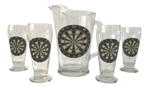 Dart Board Glass Beer Set - Set of 5