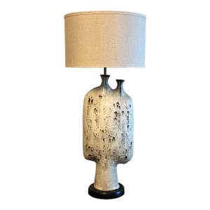 Vintage Monumental 1960s Handmade Mid Century Modern Studio Stoneware Lamp