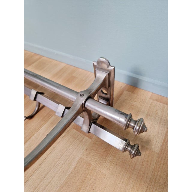 Art Deco Wall-Mounted Coat Rack in Nickel-Plated Brass, 1920s For Sale - Image 11 of 15