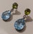 Contemporary 18k/750 White Gold Earrings with Diamonds and Topaz and Peridot, 1990s, Set of 2 For Sale - Image 3 of 18