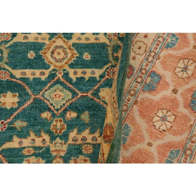 Textile Classic Ziegler Green Nude Hand-Knotted Wool Rug - 9'3'' X 11'11'' For Sale - Image 7 of 7