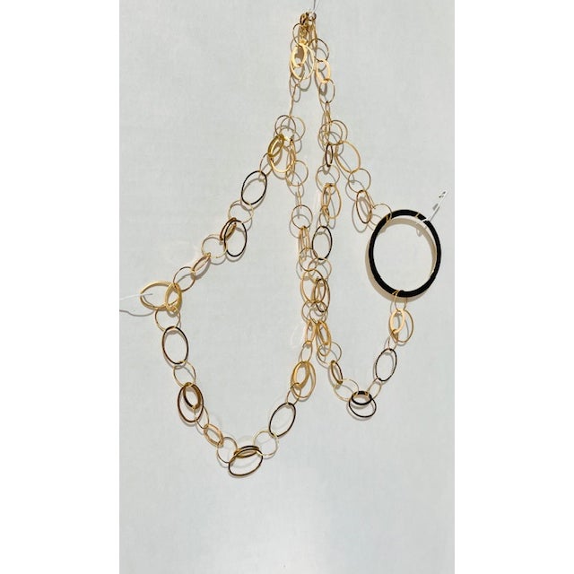Vintage Lana 14k Gold Double Layer Hoops Necklace, Statement Luxury, Adjustable Clasp For Sale In Chicago - Image 6 of 12