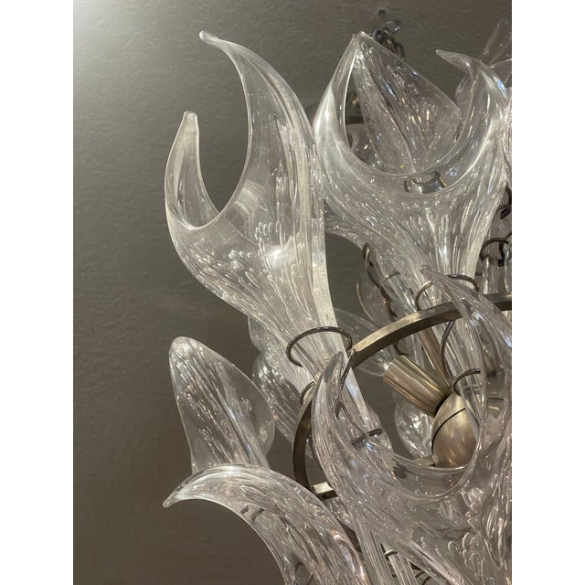 Mid-Century Modern Italian Hand-Blown Murano Glass Chandelier For Sale In Phoenix - Image 6 of 12