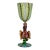Vintage Murano Italian Swirl Art Glass Figural Goblet With Winged Creature Stem For Sale