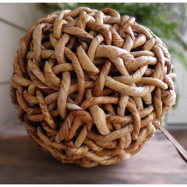 Water Hyacinth Woven Sphere 10” Diameter This is a decorative woven water hyacinth orb and features a tightly woven,...