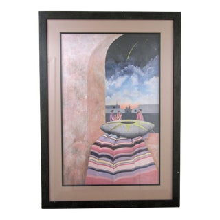 1990s David Caris La Ventana Hand Signed and Numbered Lithograph Print 239/750 Coa, Framed For Sale